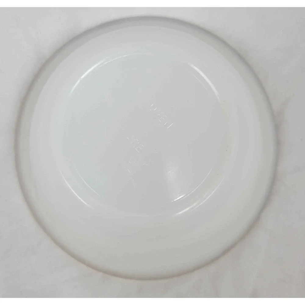 Vintage Oven Fire-King Ware White Porcelain Shallow Bowl